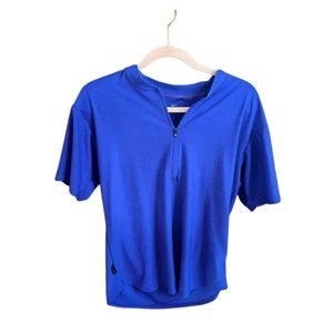 Nike dri-fit blue quarter zipped workout top